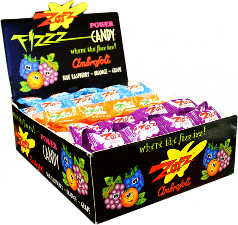 Zotz Sour Candy Fizz Strings - Blue Raspberry Orange Grape Zotz Sour Candy Fizz Strings - Blue Raspberry Orange Grape