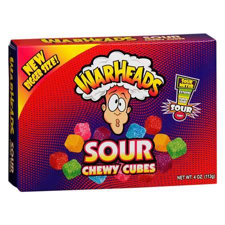 Warheads Sour Chewy Cubes Theater Box
