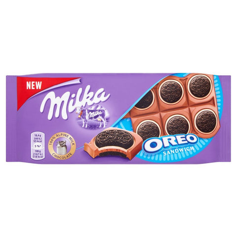 Milka Oreo Sandwich Milk Chocolate Bar [92g]-EU